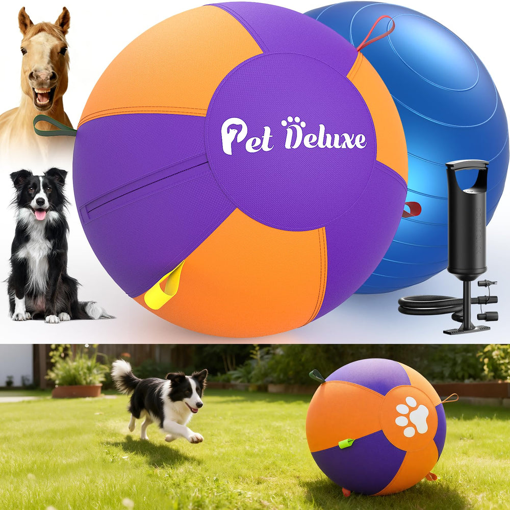 Pet Deluxe 25-inch herding ball in action for active outdoor play