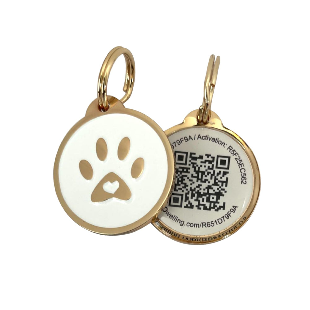 Pet Dwelling QR pet tag on collar enables fast scans for quick recovery