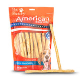 Pet Factory American Beefhide 10-inch thin rolls in packaging, premium USA-sourced chew.