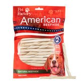 Pet Factory American Beefhide 5in Twist Stick; ideal dental care for small to medium dogs.