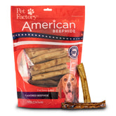 Pet Factory American Beefhide 5inch chip roll close up shows thick texture for long lasting chew