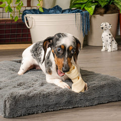 Pet Factory beefhide closeup texture shows thick rawhide designed for long-lasting chews.