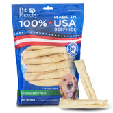 Pet Factory beefhide chip rolls 5-inch natural flavor, designed for long-lasting dog chews