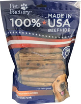 Pet Factory beefhide chip rolls peanut butter flavor long lasting chew