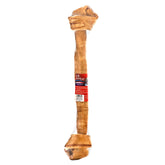 Pet Factory chicken-flavor beefhide knotted bone for large dogs, long-lasting dental-inspired chew.
