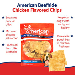 Pet Factory chicken-flavored chips closeup β tasty enrichment dogs eagerly chew.