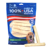 Pet Factory beefhide chip roll pack-22 shows a long-lasting chew for serious chewers.