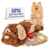 Pet Fit For Life Cuddle Pup heartbeat toy soothes dogs during naps.