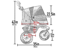 Pet Gear AT3 12-inch EVA tires glide over rough terrain.