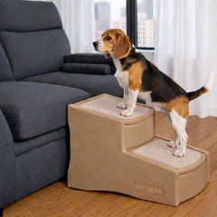Pet Gear Easy Step II stairs in assembly, portable and sturdy for pets.