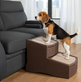 Pet Gear Easy Step II stairs with coffee bean finish and wide steps for easy pet access.