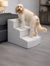 Pet Gear Easy Step III Extra Wide Stairs in Sea Salt offering stable access for large dogs.