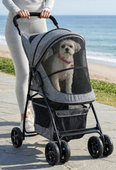 Pet Gear Happy Trails Lite stroller front view with easy-access entry for pets