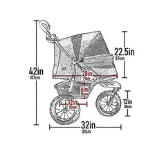 Pet Gear NV stroller elevated paw rest feature for pet comfort.