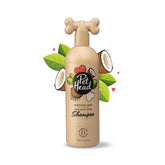 Pet Head Sensitive Soul Shampoo bottle pouring for gentle cleansing of sensitive skin.