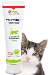 Trulysine Viralysine gel bottle showing maple flavor for feline immune support