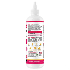 Truseb ear flush label closeup highlighting active ingredients
