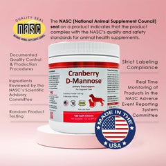 Pet Health Solutions Cranberry D-Mannose chews close-up highlighting natural ingredients.