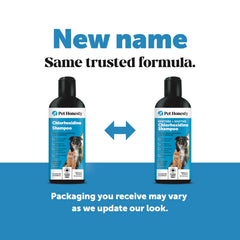 Pet Honesty aloe-enhanced shampoo close-up highlights soothing ingredients.