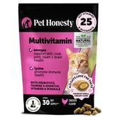 Pet Honesty Cat Multivitamin Crunchy Cream Chews treat for daily immune support.