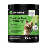 Pet Honesty Cranberry Bladder Health dog chews in bag, urinary health support