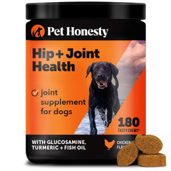 Pet Honesty Hip & Joint Soft Chews bottle supports daily mobility for dogs