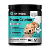 Pet Honesty calming chews in a duck bottle support relaxed moments on the go