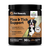 Pet Honesty Outdoor Defense chews in a bowl highlight bacon flavor and pest resistance support