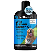 Pet Honesty Wild Alaskan Salmon Oil bottle pour for overall pet wellness.