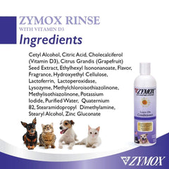 Pet King Brands ZYMOX leave-in conditioner being applied to fur after washing.