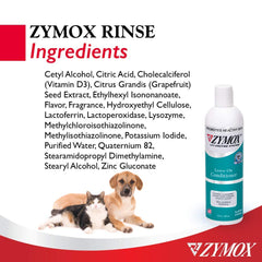 Grooming session showing after-shampoo use of Zymox conditioner