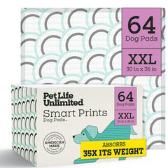 Pet Life Unlimited Smart Prints XXL Puppy Pads pattern close-up showing a stylish, leak-proof design