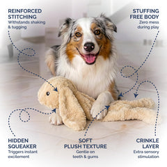 Pet Lou Floppy Rabbit head plush for cozy hugs
