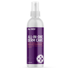 Pet MD All-in-One Derm Care bottle front for skin soothing spray.
