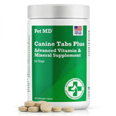 Pet MD Canine Tabs Plus bottle front view supports daily dog supplementation