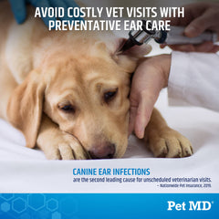 Pet MD Ear Wipes disposable 2.25 inch size for easy use