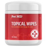 Pet MD topical wipes for between-bath refresh and skin cleansing.