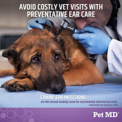 Pet MD Tris Ear Wipes contents closeup showing soft formula
