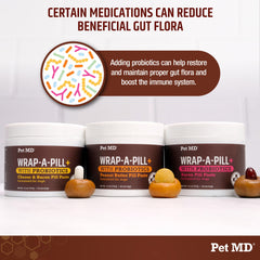 Pet MD Wrap-A-Pill paste with cheese-bacon flavor appeals to dogs.