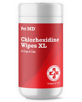 Pet MD XL Topical Wipes Aloe packaging for easy grooming