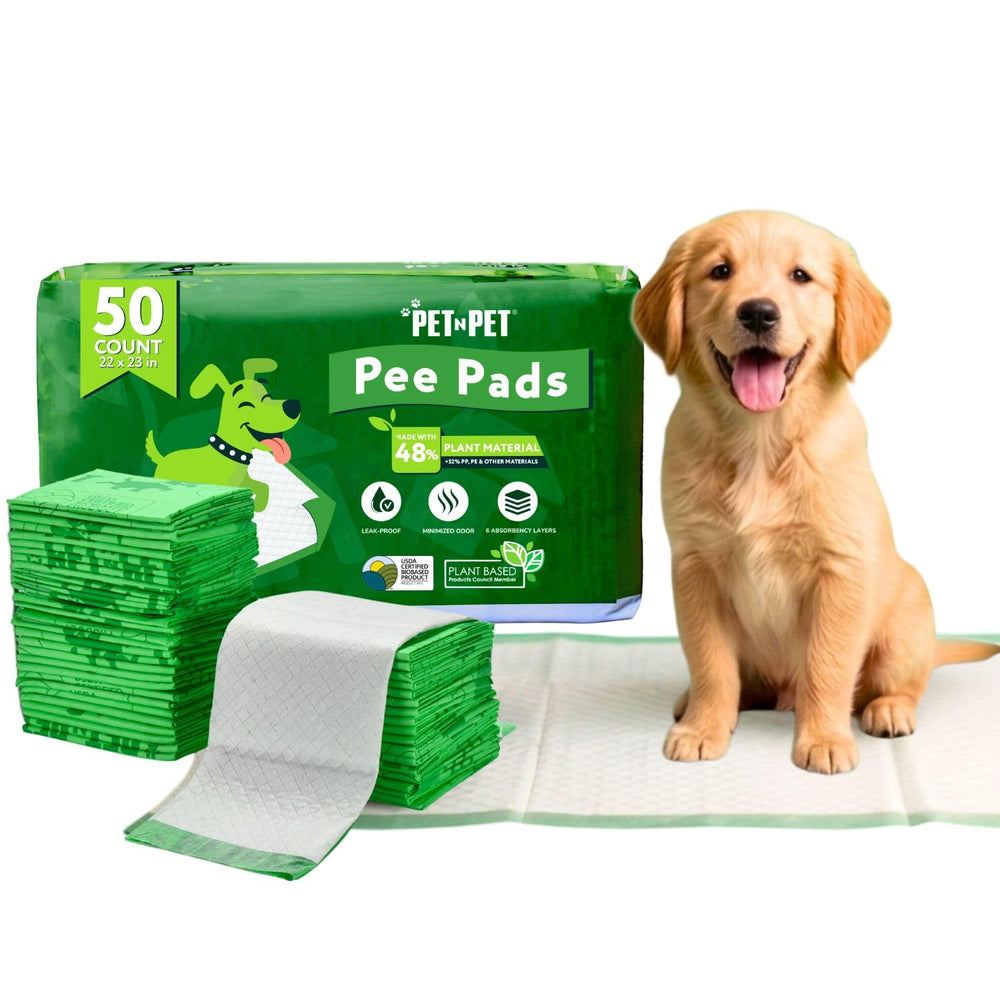 Pet N Pet 50-count pee pads provide reliable protection with high absorption