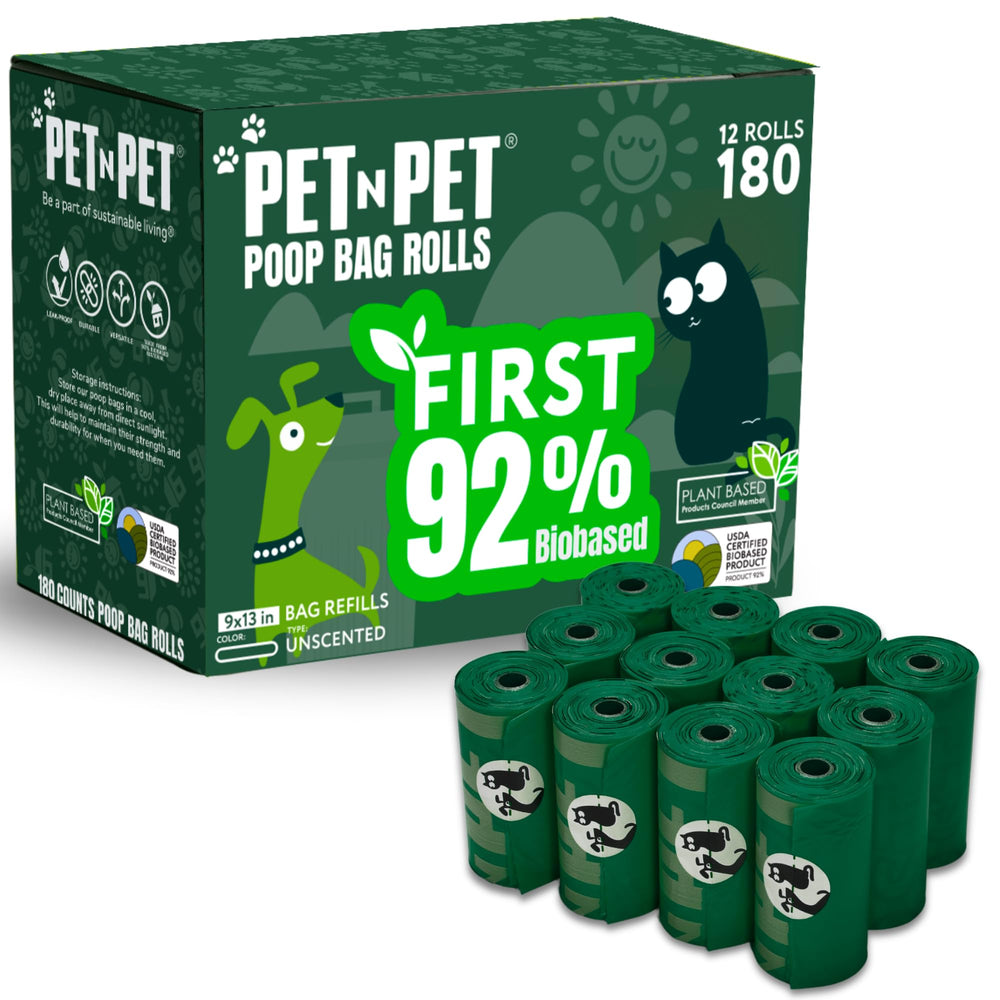 PET N PET plant based poop bag roll for eco friendly walks