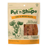 Pet 'n Shape Chik 'n Breast jerky in resealable bag for lasting freshness.