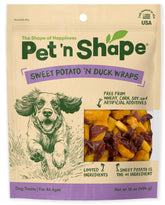 Pet 'n Shape duck-n-sweet-potato bites for dogs, grain-free training reward.