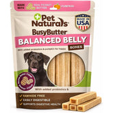 Pet Naturals BusyButter Balanced Belly Bones with peanut butter flavor for enrichment and digestion support.