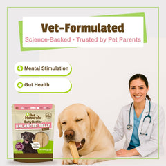 Pet Naturals BusyButter Long-Lasting Chews shown for busy dogs with a satisfying bite.