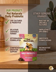 Pet Naturals Daily Probiotic ingredient image highlights prebiotics