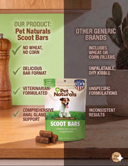 Pet Naturals Scoot Bars packaging box emphasizes vet-formulated, clean ingredients