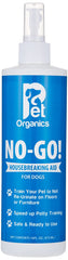 Pet Organics No-Go spray bottle deters dogs from treated areas.