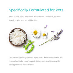 Close-up of enzyme blend on PetTergent to remove tough pet stains.